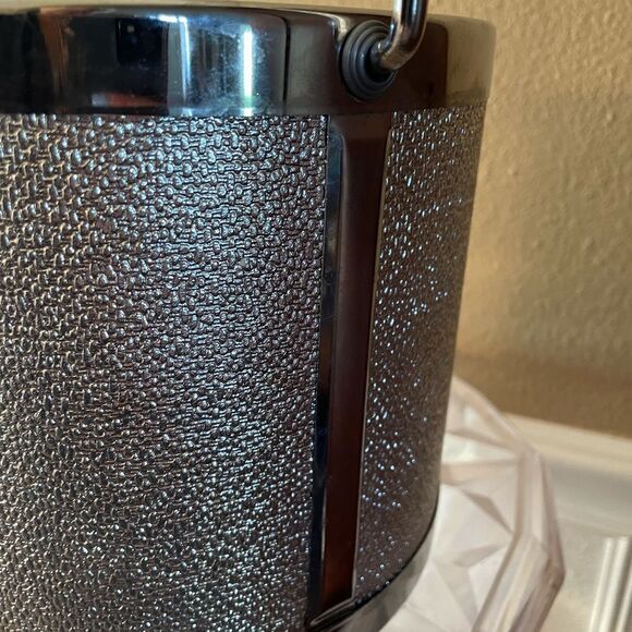 Vintage MCM Starburst Silver Metal Atomic Ice Bucket - Picture 8 of 16